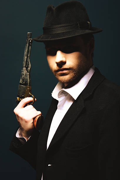 istock Midnight gangster in vintage look. 504686841