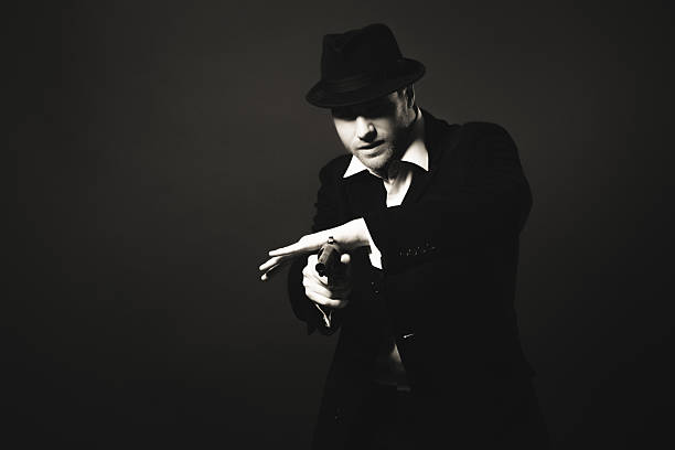 istock Midnight gangster in vintage look. 504686929