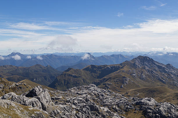 View from Mount Owen in Kahurangi National Park View from the top of Mount Owen in the Kahurangi National Park on the South Island in New Zealand. michael owen stock pictures, royalty-free photos & images