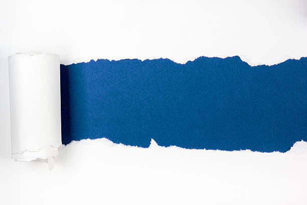 Ripped paper, space for copy, blue inside white Ripped paper, space for copy. discover card stock pictures, royalty-free photos & images