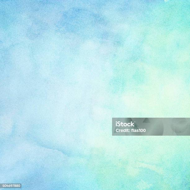 Abstract Blue Painted Watercolor Gradient For Your Design Stock Photo - Download Image Now
