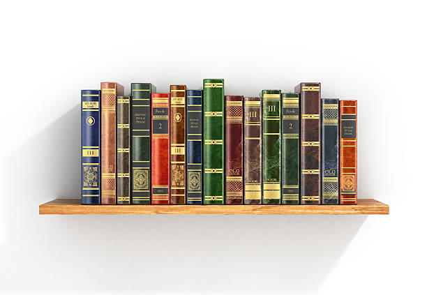 istock Colorful books on the wood shelf. 504699668