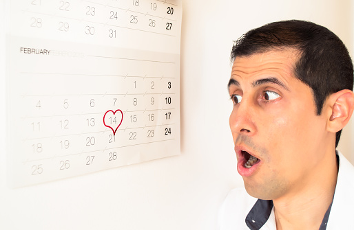 man who forgets valentines day on the calendar
