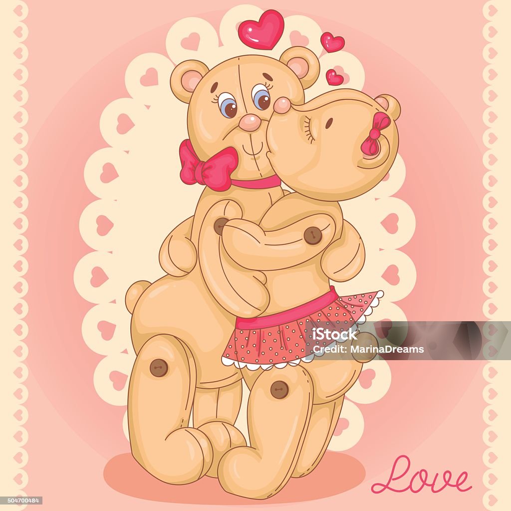 Two Cute Teddy Bears In Love Stock Illustration - Download Image ...
