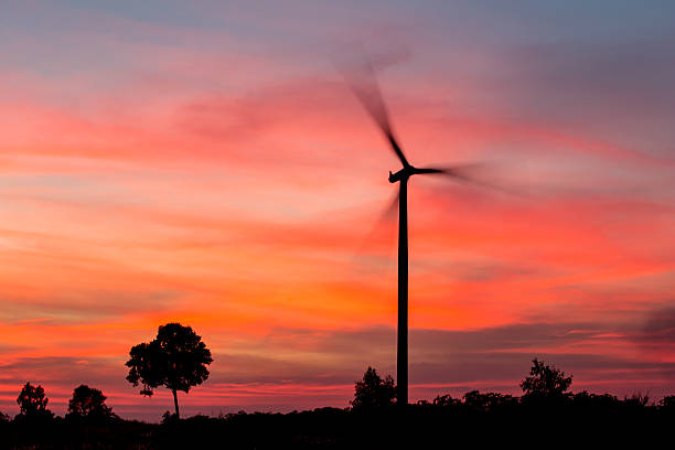 istock Silhouette Wind turbine power generator 504704090