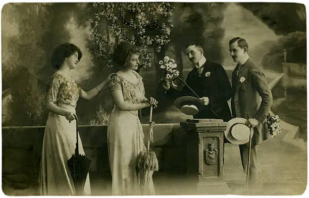 Vintage group portrait circa 1914