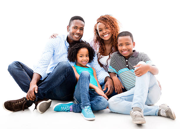 Happy black family