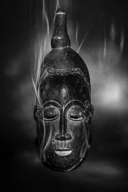 istock Magical african tribal mask with smoke 504705903