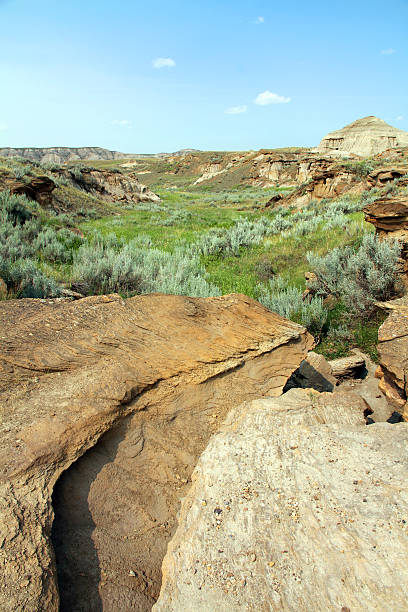 stoney cliff - steeple outdoors vertical alberta stock-fotos und bilder