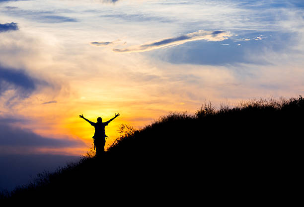 istock Mountain hiker in front of sunset 504706187