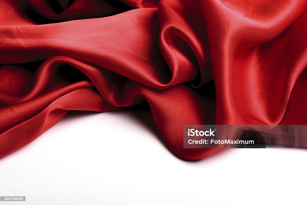 Red Satin Border.Isolated on white Abstract Stock Photo