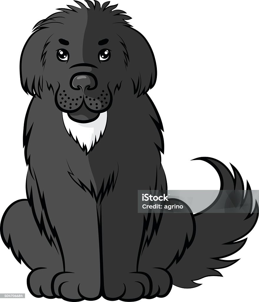 Cartoon Black Big Furry Dog Stock Illustration - Download Image Now -  Cartoon, Dog, Puppy - iStock