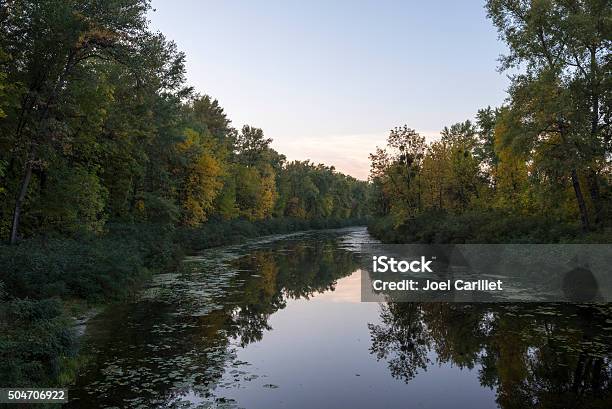 Autumn Trees Reflected In Water Kiev Ukraine Stock Photo - Download Image Now - Autumn, Beauty In Nature, Curve