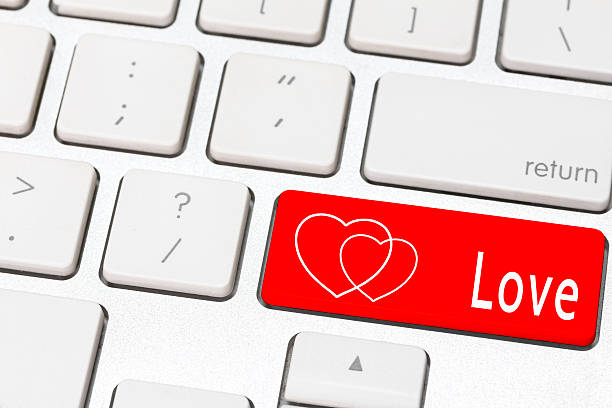 istock Red love and heart button on the keyboard , valentine concept 504708328