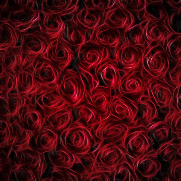 istock Beautiful red roses, large abstract painting 504708574