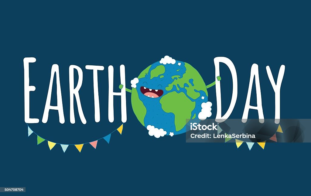Earth Happy Earth day poster. Vector illustration. Earth Day stock vector