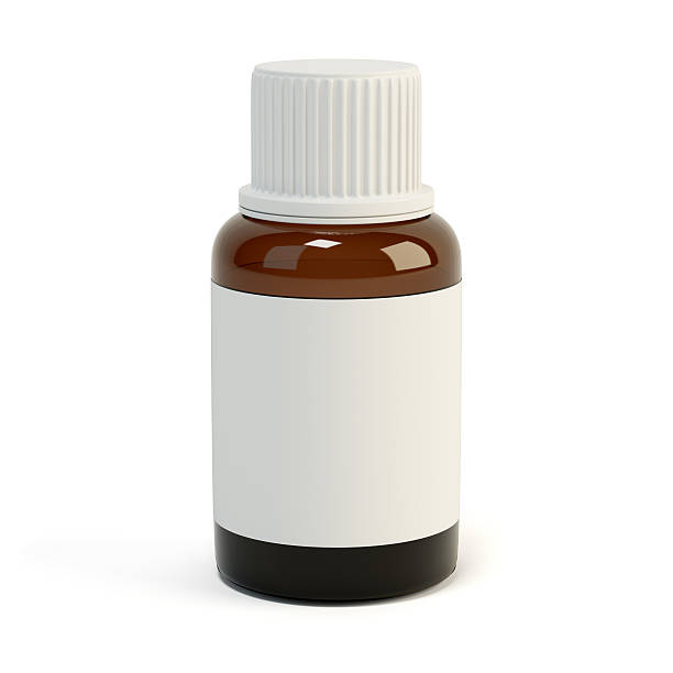 istock Medicine bottle with blank label 504709013