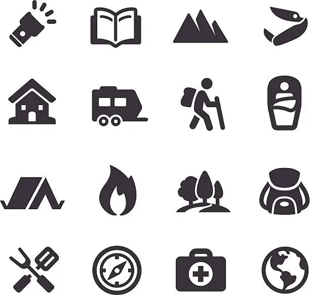 Vector illustration of Outdoor and Camping Icons - Acme Series