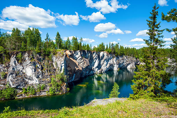 Ruskeala marble quarry Ruskeala marble quarry, Karelia, Russia republic of karelia russia stock pictures, royalty-free photos & images