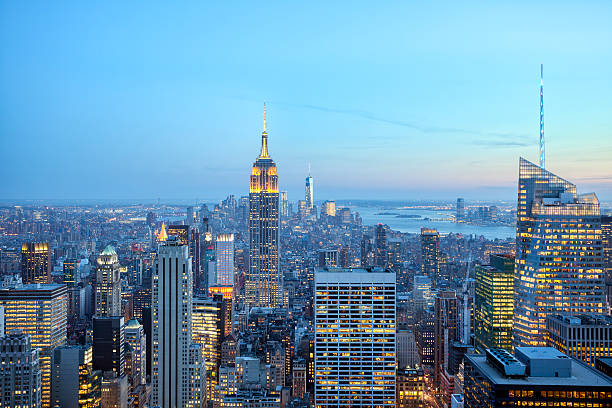 istock New York, Aerial View at Twilight 504710333
