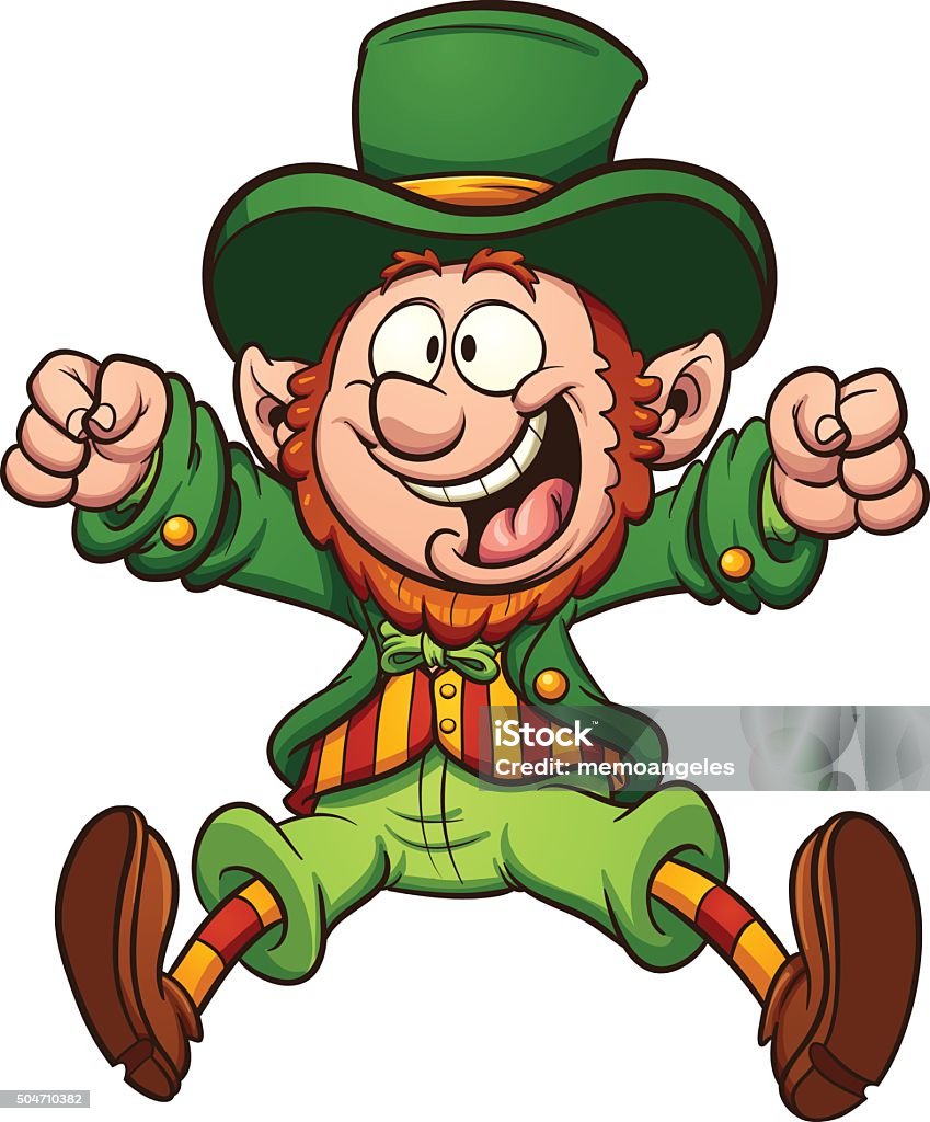 Happy cartoon leprechaun Happy cartoon leprechaun. Vector clip art illustration with simple gradients. All in a single layer.  Leprechaun stock vector