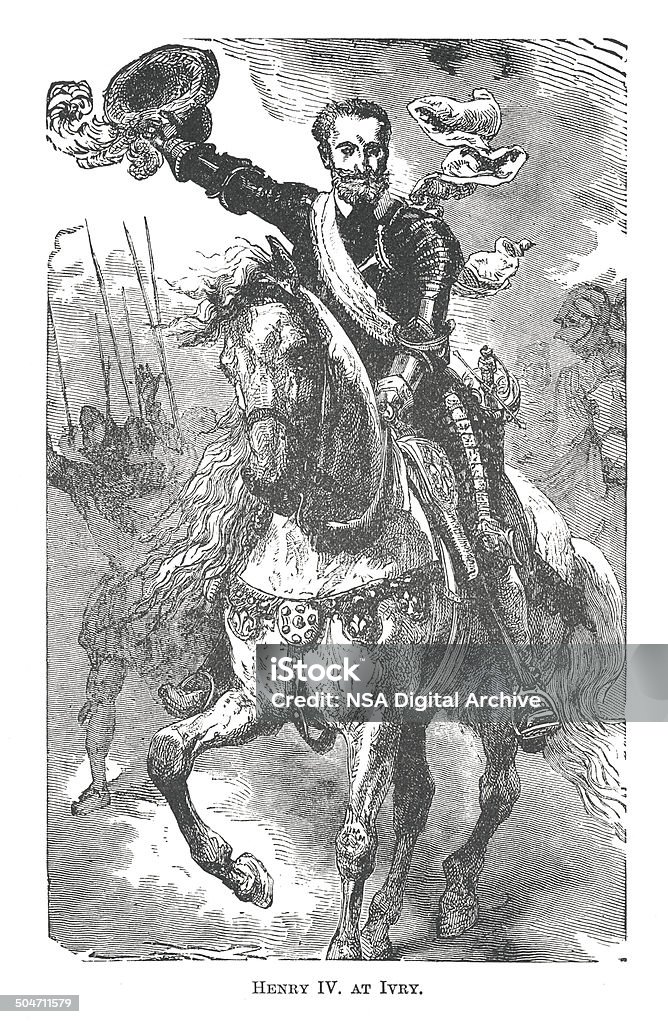 Henry IV. A Ivry (Antiguidade Gravação) - Royalty-free Chenopodium Bonus Henricus Ilustração de stock