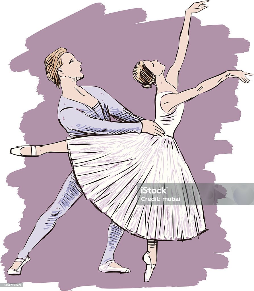 dancing ballet couple Vector drawing of the dancing pair. Ballet stock vector