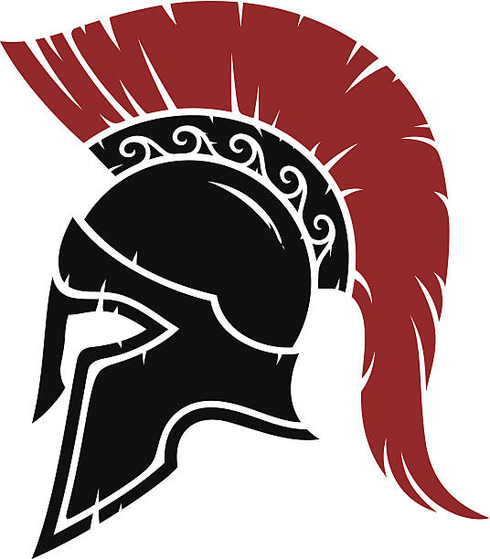 illustrazioni stock, clip art, cartoni animati e icone di tendenza di spartan guerriero casco - classical greek greek culture roman greece