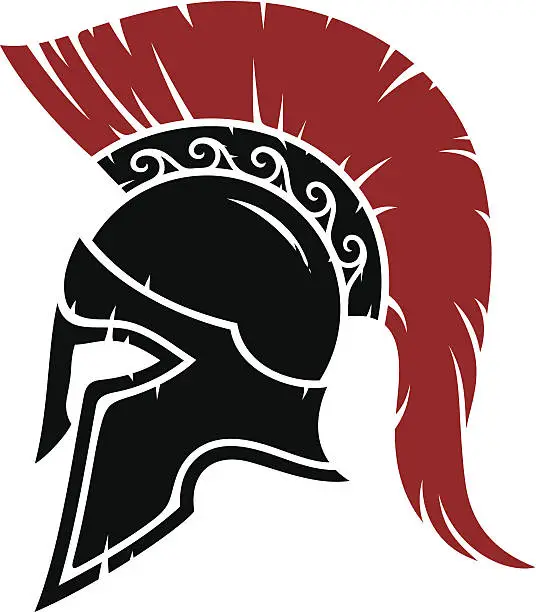 Vector illustration of Spartan warrior helmet