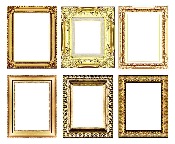 istock set of  golden frame  isolated on white background. 504712603