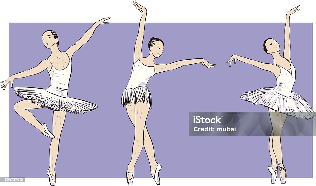 dancing ballerinas Vector image of the three graceful dancers. Dancing stock vector