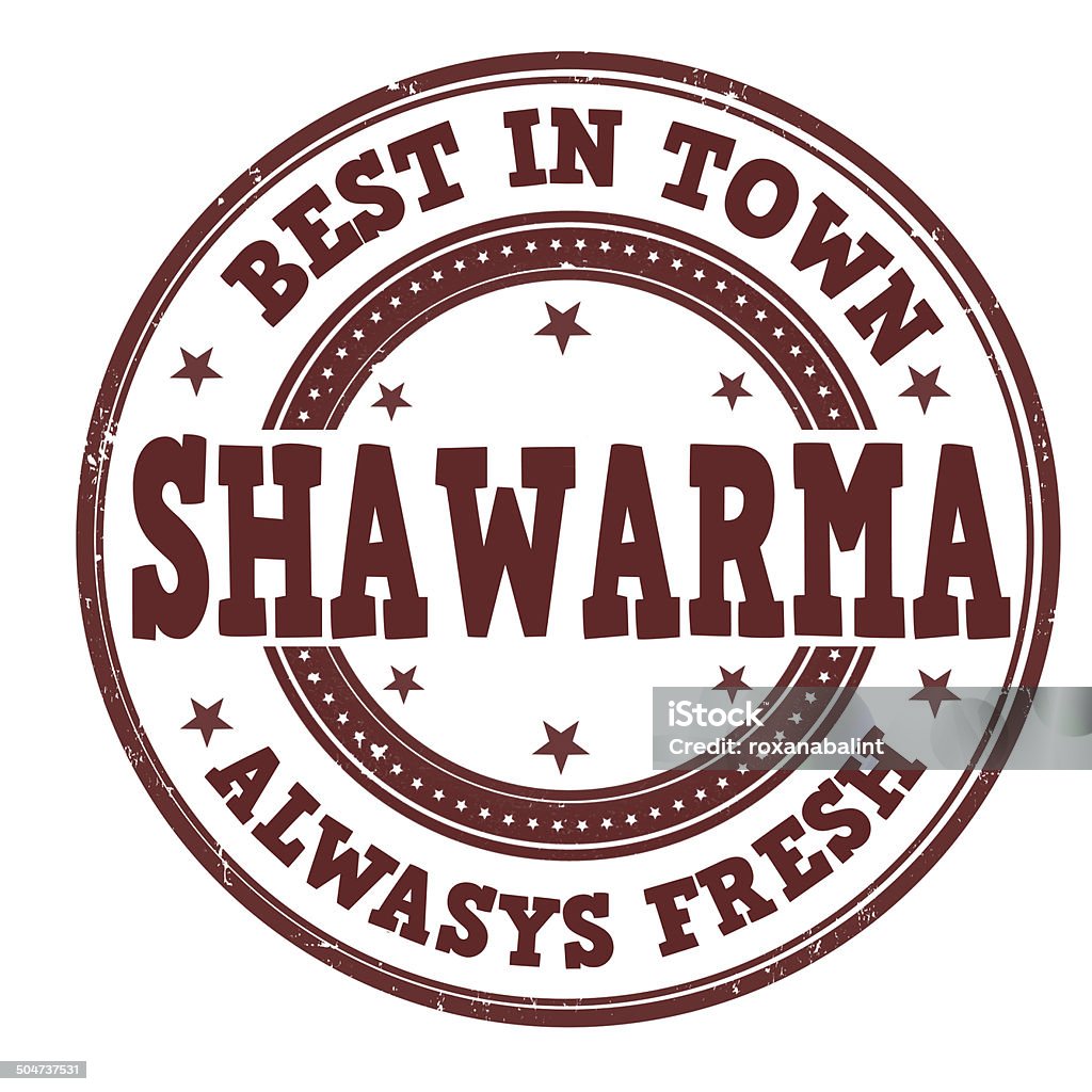 Shawarma stamp - Ilustração de Almoço royalty-free