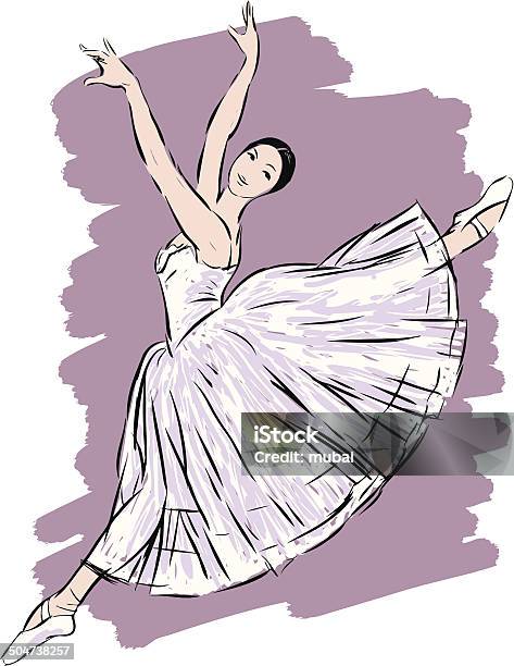 Dancing Ballerina Stock Illustration - Download Image Now - Ballet Dancer, Painted Image, Adult