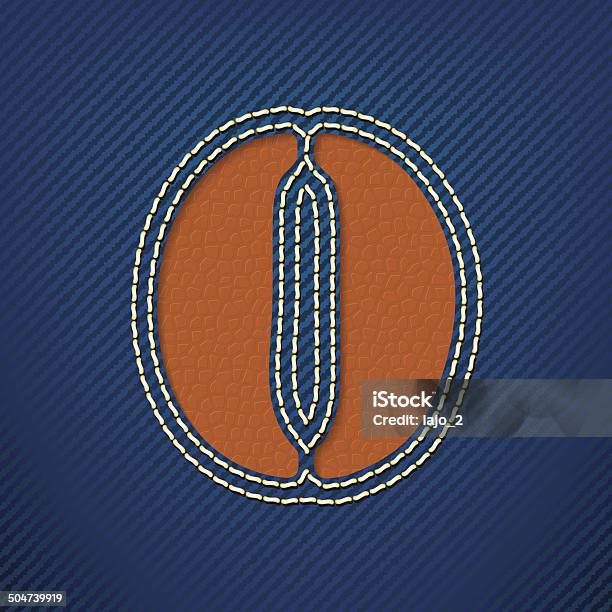 Number 0 Made From Leather On Jeans Background Stock Illustration - Download Image Now - Abstract, Alphabet, Blue