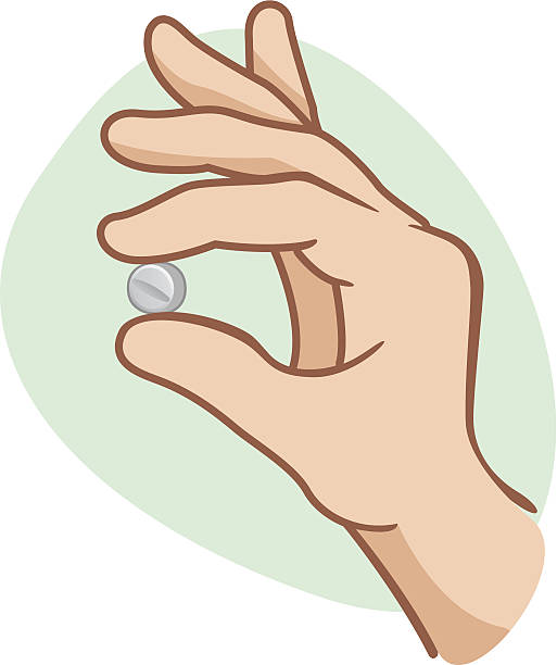 illustrazioni stock, clip art, cartoni animati e icone di tendenza di primo piano di una mano che tiene una pillola - herbal medicine recovery herb human hand