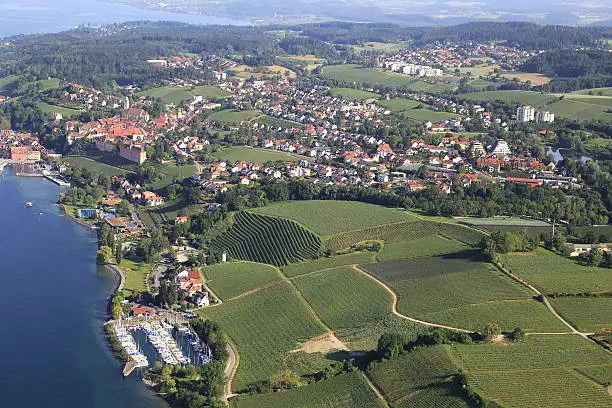 Aerial view of Meersburg/Lake Constance/Germany