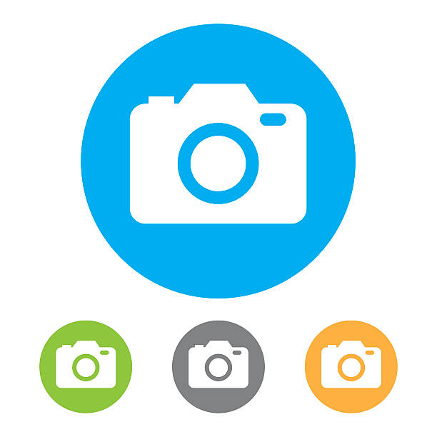 ilustraciones, imágenes clip art, dibujos animados e iconos de stock de iconos de cámara. vector - cámara fotos