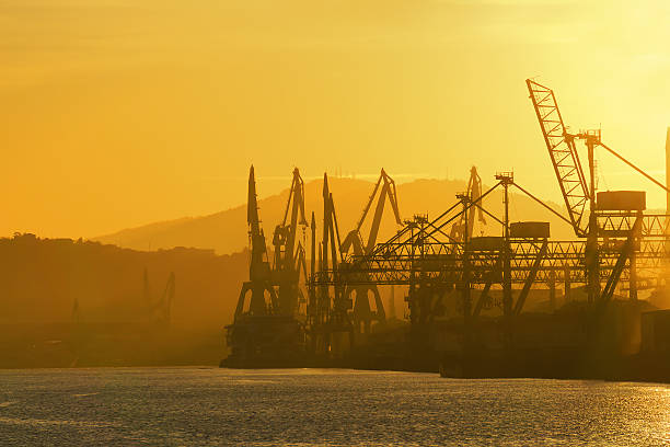 industrial landscape with cranes in Sestao