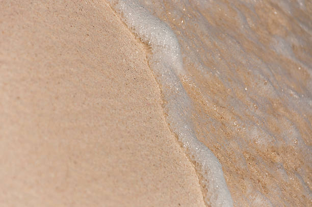 Little Wave on beautiful white sand beach in the Caribbean stock photo
