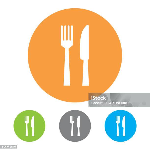Restaurant Icons Vector Stock Illustration - Download Image Now - Knife - Weapon, Table Knife, Fork