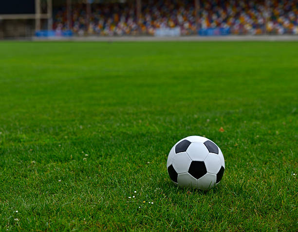 istock Leather soccer ball 504743095