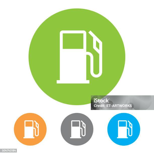 Gas Station Icons Vector Stock Illustration - Download Image Now - Fuel Pump, Icon Symbol, Gasoline