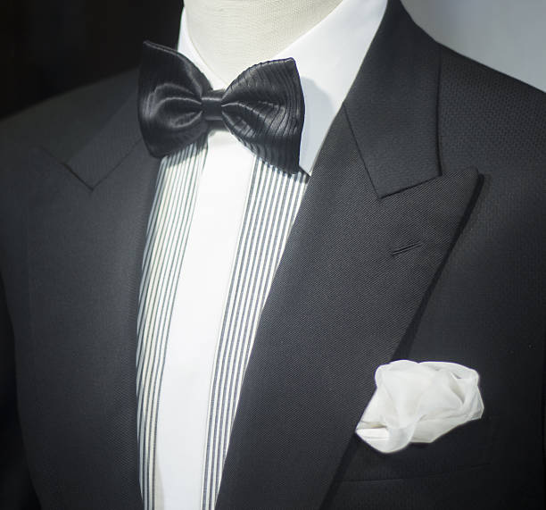 istock Store dummy in dinner jacket and bow tie 504744234