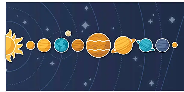 Vector illustration of Planets and Solar System