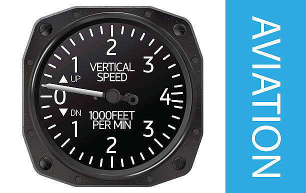 Variometer vector illustration Variometer, an instrument for indicating vertical speed of the aircraft altitude dial stock illustrations