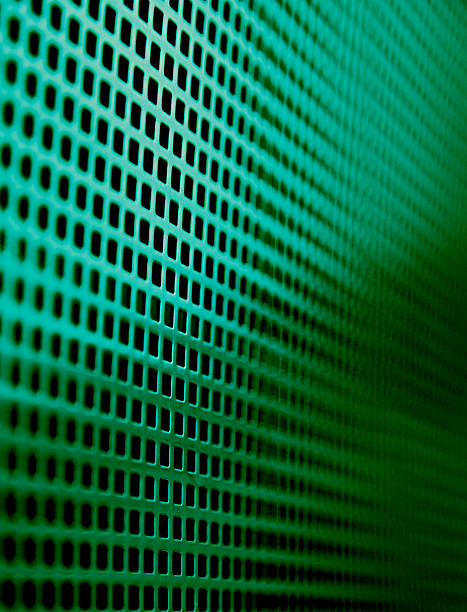 istock Green squares future technology background steel metal pattern grid mesh 504750582