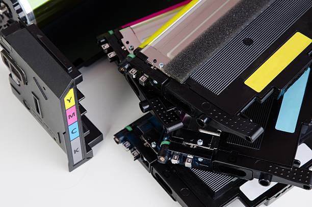 istock Toner cartridge set for laser printer. Computer supplies. 504753916
