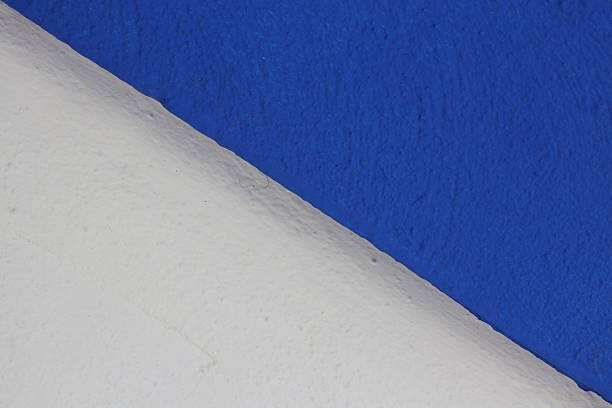istock Blue and White House Wall Split Diagonally 504755320