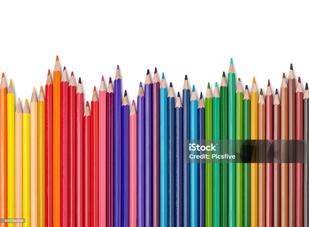 color pencil draw art school educaation close up  of color pencils on white background with clipping pathclose up  of color pencils on white background with clipping path Colored Pencil Stock Photo