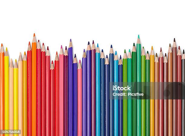 Color Pencil Draw Art School Educaation Stock Photo - Download Image Now - Colored Pencil, Crayon, In A Row